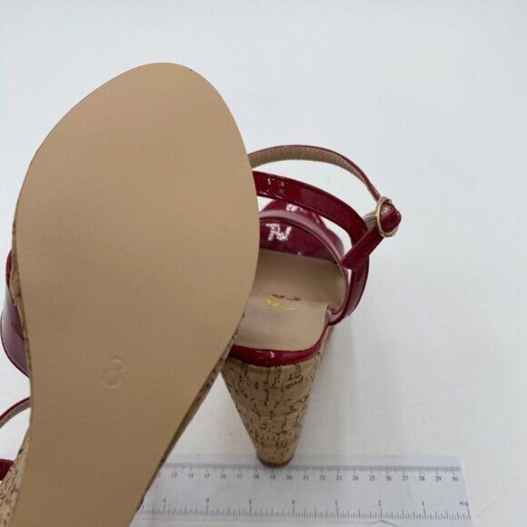 FSJ Women Peep Toe Platform Sandals Cork Wedge High Heel Ankle Strap Summer - Picture 5 of 7